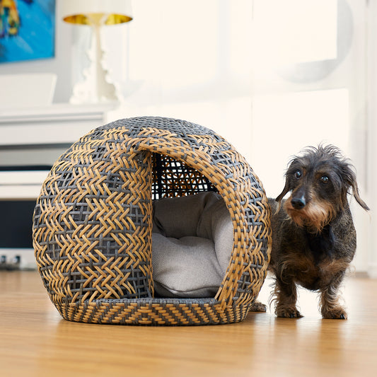 Bellfugio® Rattan-Hundekorb und luxuriöse Katzenhöhle